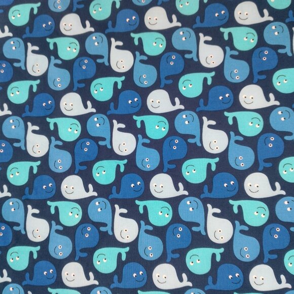 Timeless Treasures Whale Fabric Material Blue Ocean Water Sewing 80x45" - Picture 3 of 8